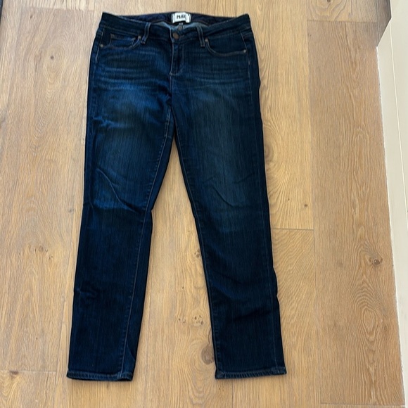 PAIGE Skyline Ankle Peg Dark Indigo Women's Skinny Leg Jeans - Picture 1 of 7